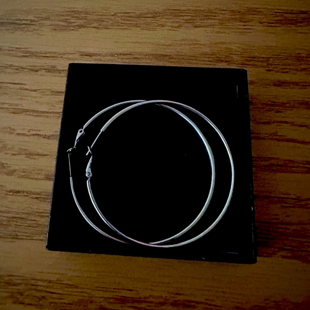 Silver 60 mm hoop earrings
